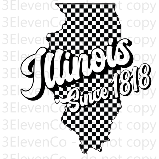 SD 2024 Illinois checkered decal or dtf transfer