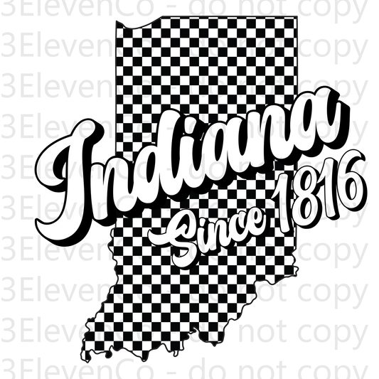 SD 2024 Indiana checkered decal or dtf transfer