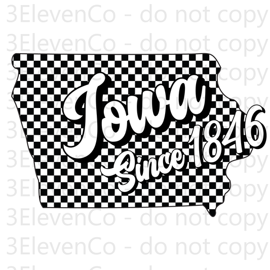 SD 2024 Iowa checkered decal or dtf transfer