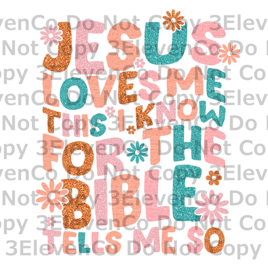 Jesus loves me vinyl decal | UV DTF decal | DTF print