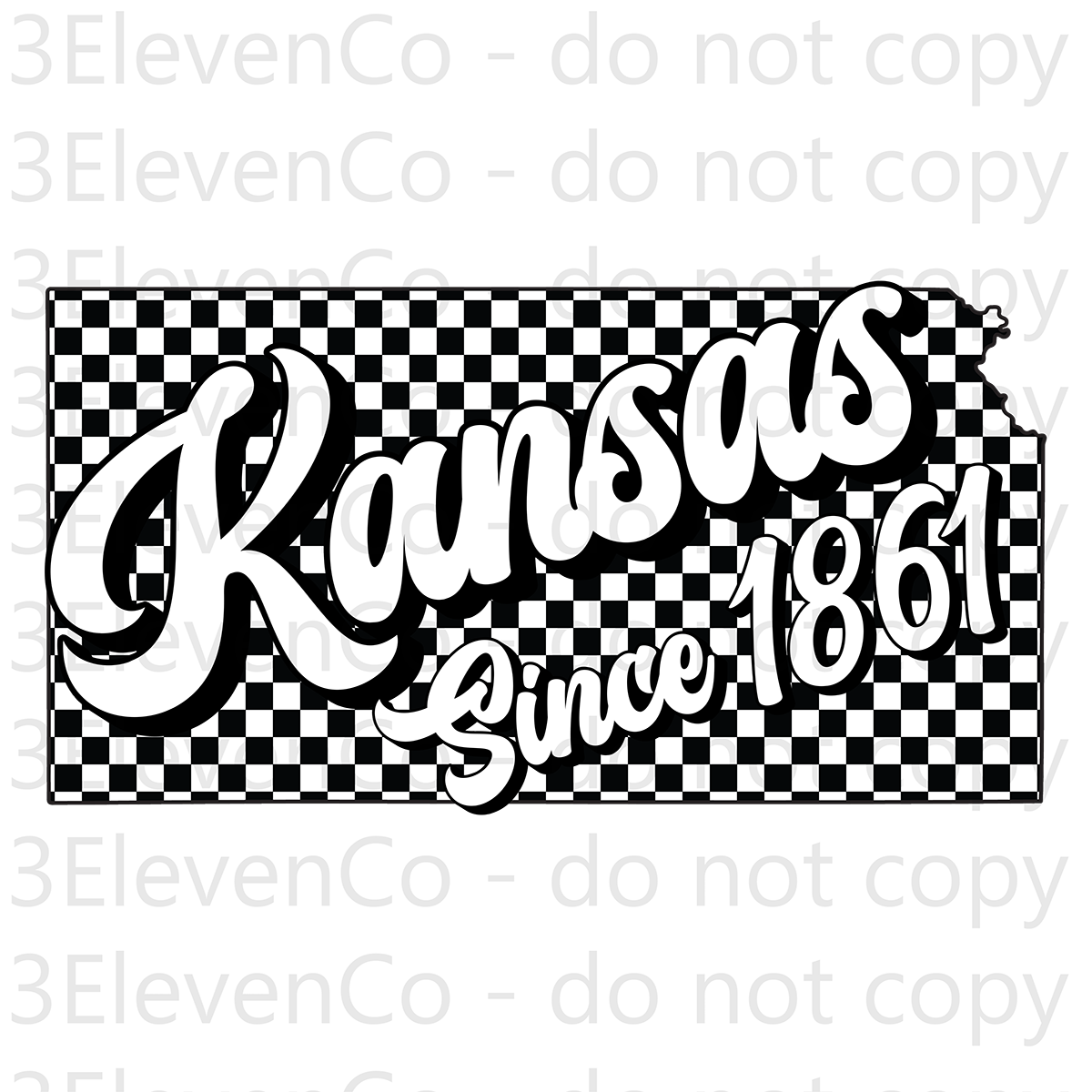 SD 2024 Kansas checkered decal or dtf transfer