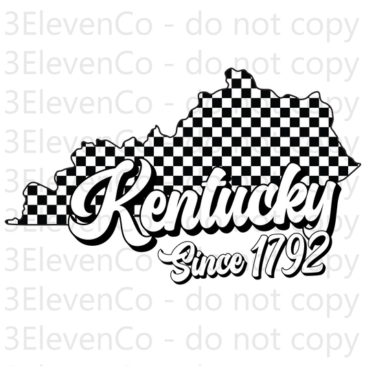 SD 2024 Kentucky checkered decal or dtf transfer