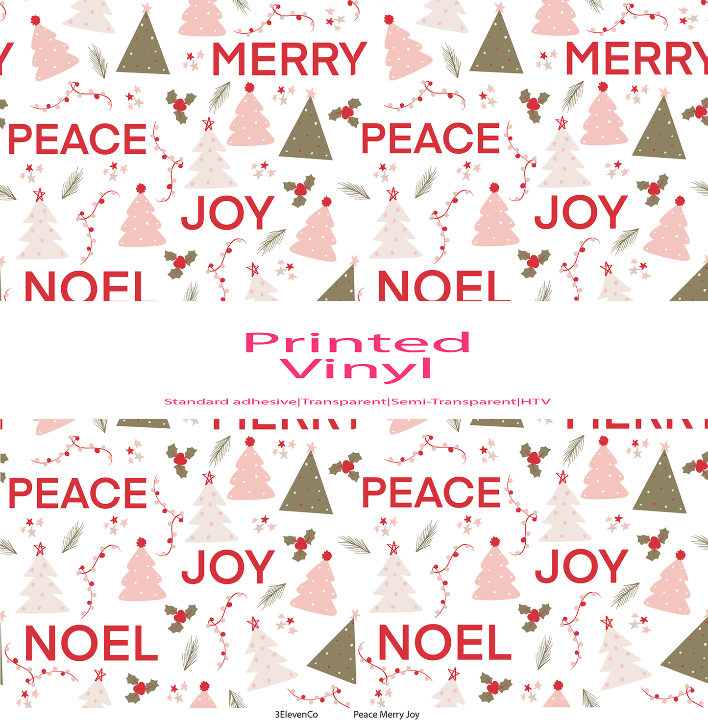 Peace merry joy vinyl sheet or decal