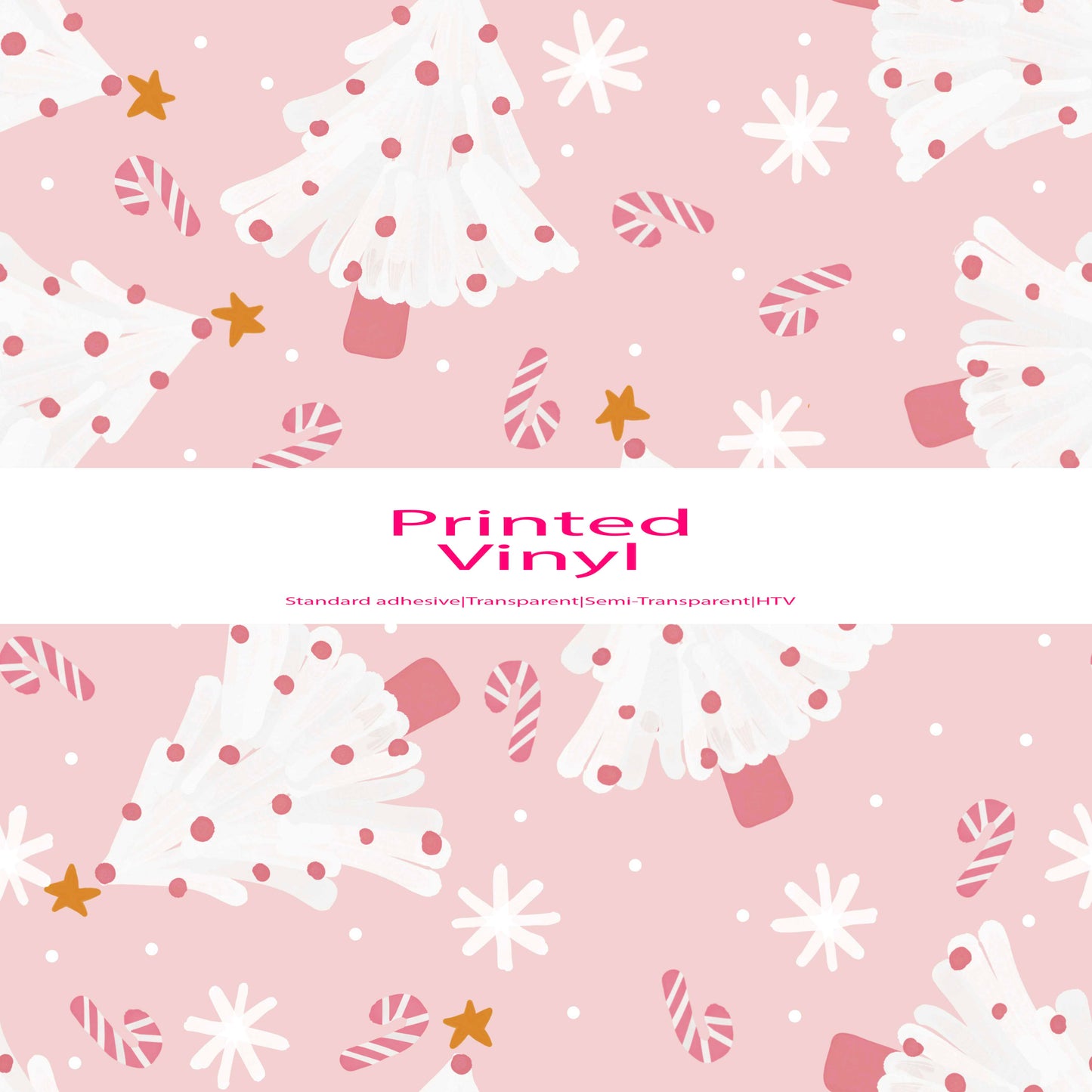 Pink Christmas trees vinyl sheet