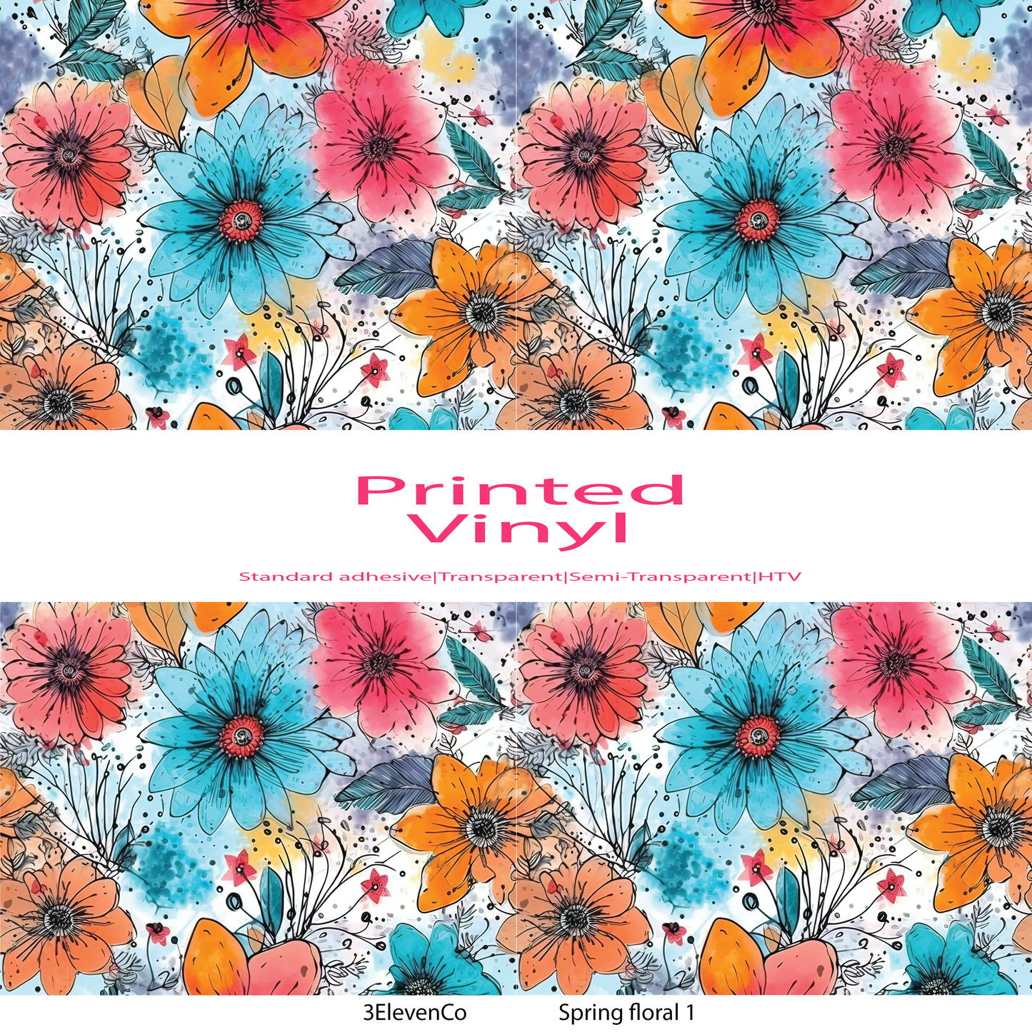 Spring florals vinyl sheet