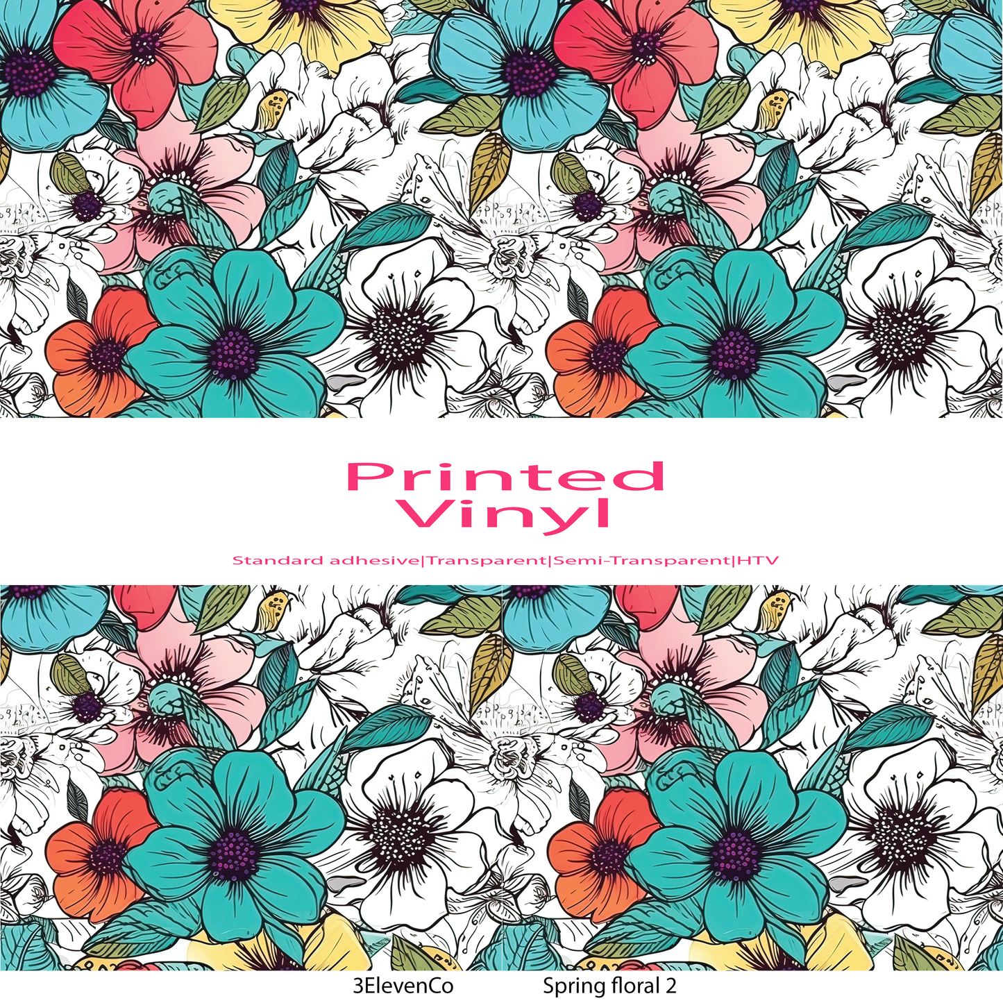 Spring florals vinyl sheet