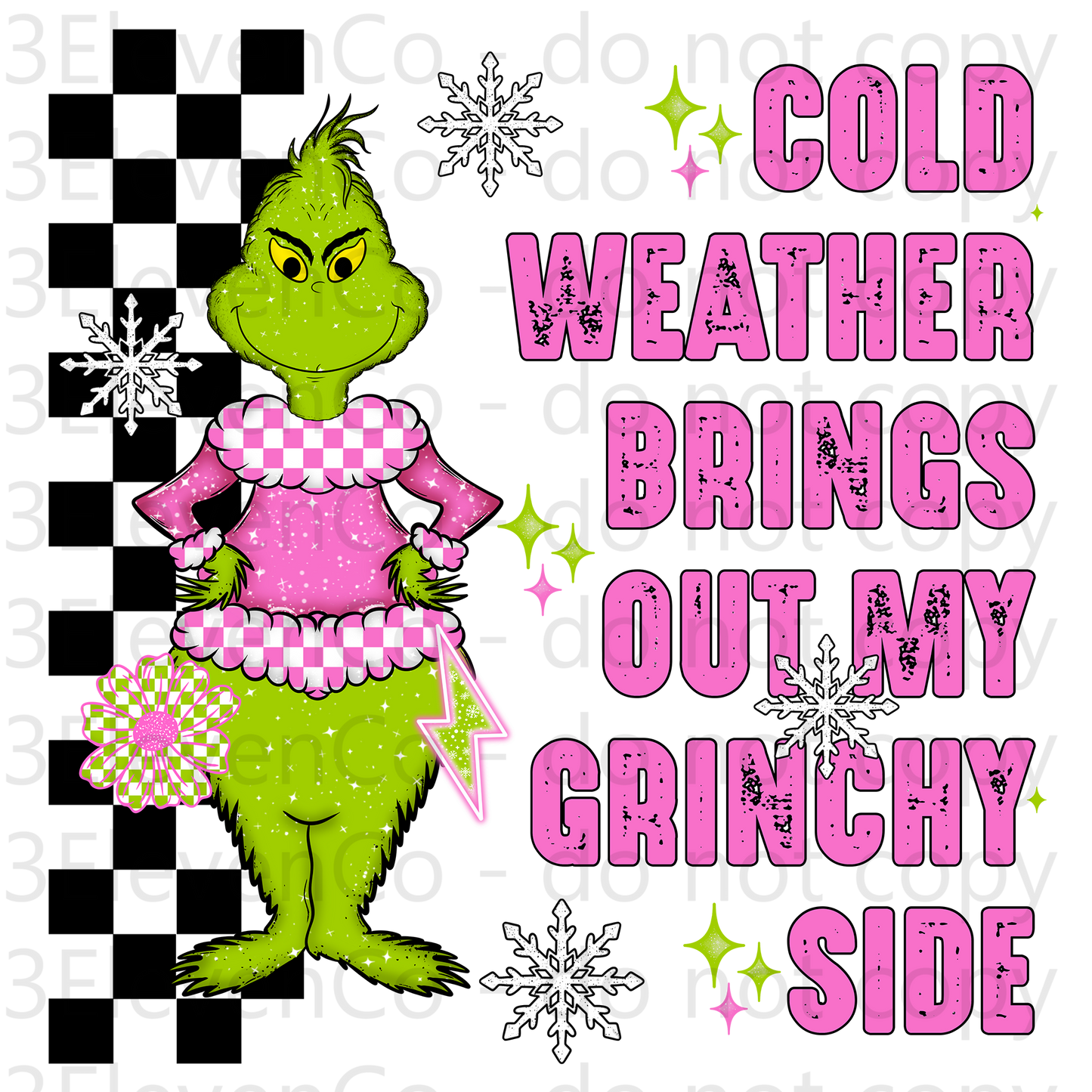 VD 2024 cold weather brings out my grinchy side UV DTF decal