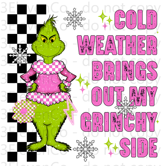 VD 2024 cold weather brings out my grinchy side UV DTF decal