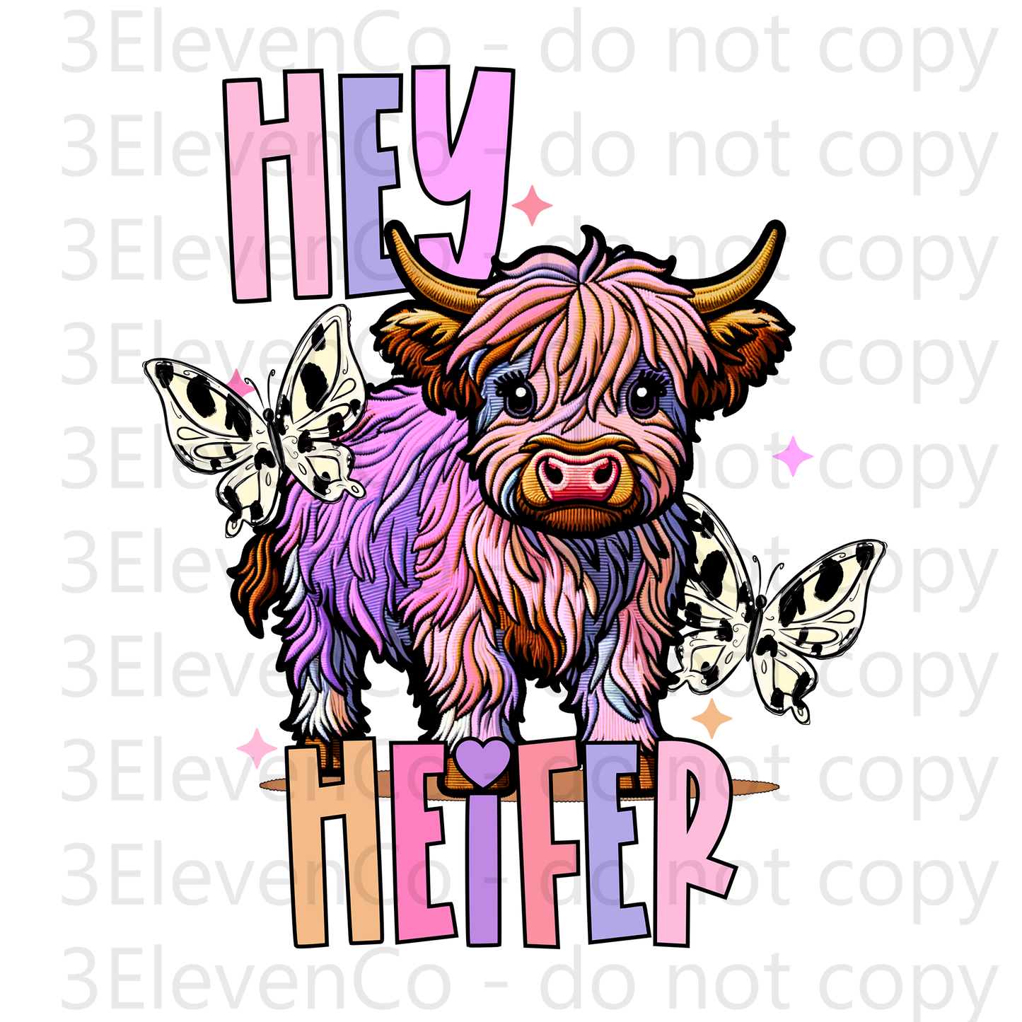 VD 2024 hey heifer UV DTF decal