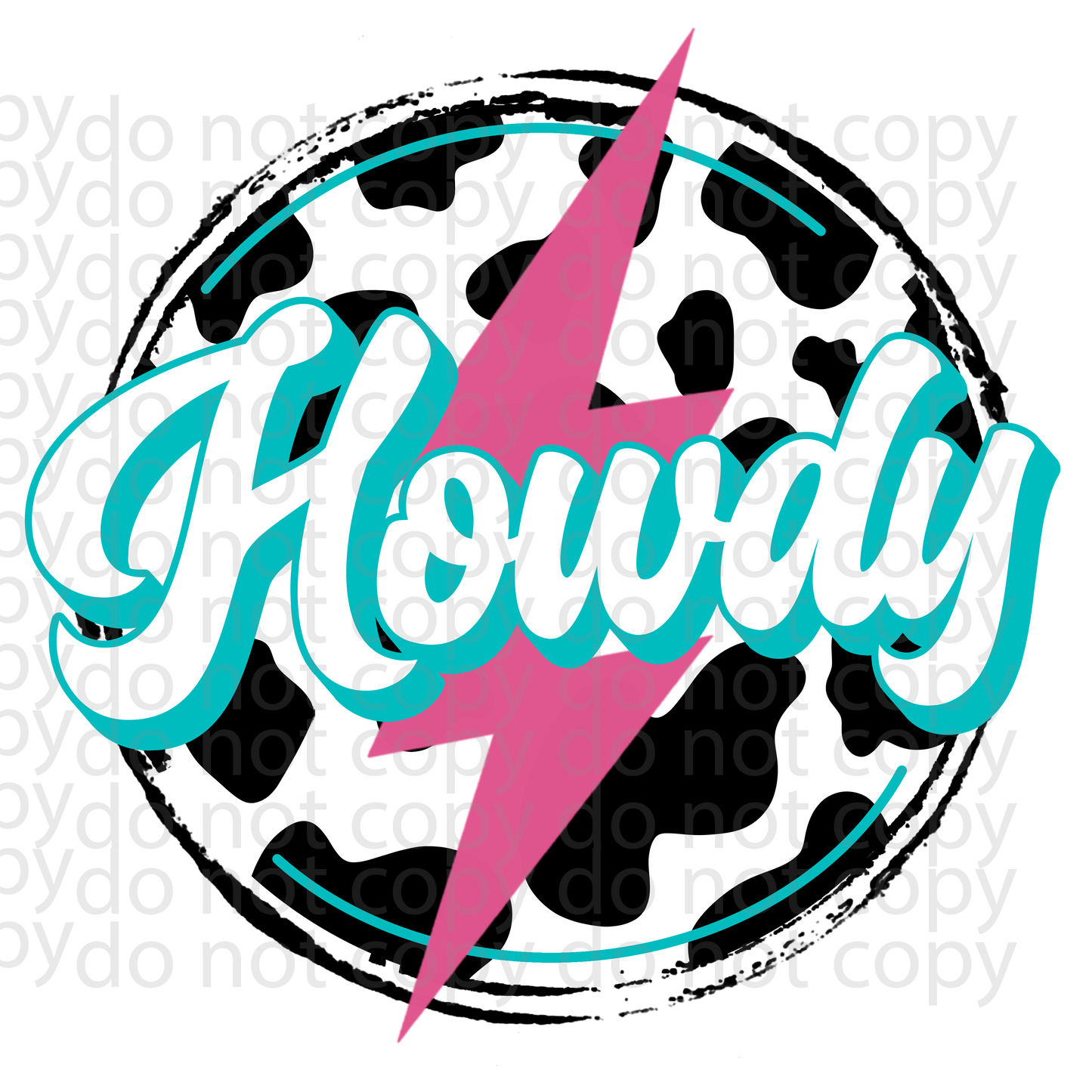 Howdy bolt decal or sublimation print