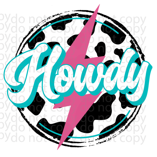 Howdy bolt decal or sublimation print