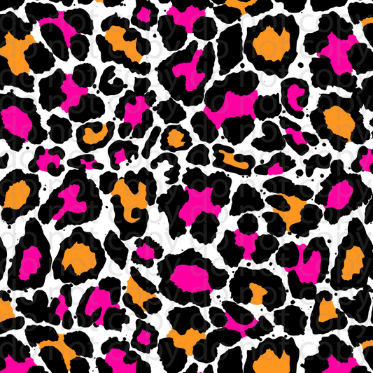 Pink & orange leopard brush vinyl sheet