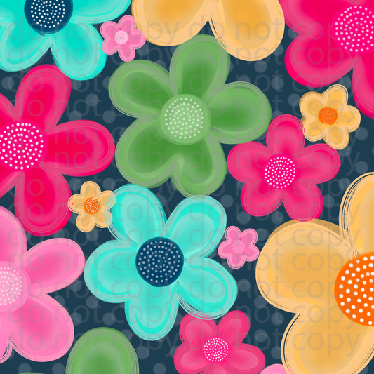 Large flowers vinyl sheet