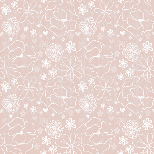 MBMM Hand drawn floral vinyl sheet or decal