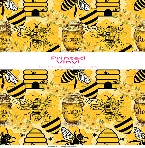 Honey bee heart vinyl sheet