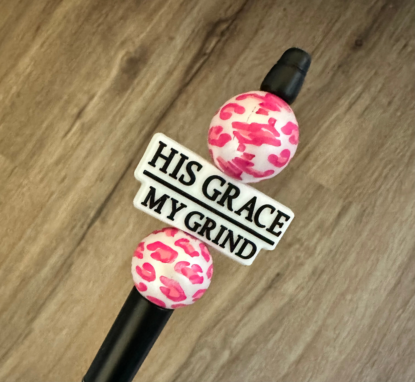 Beaded pen: His Grace My Grind